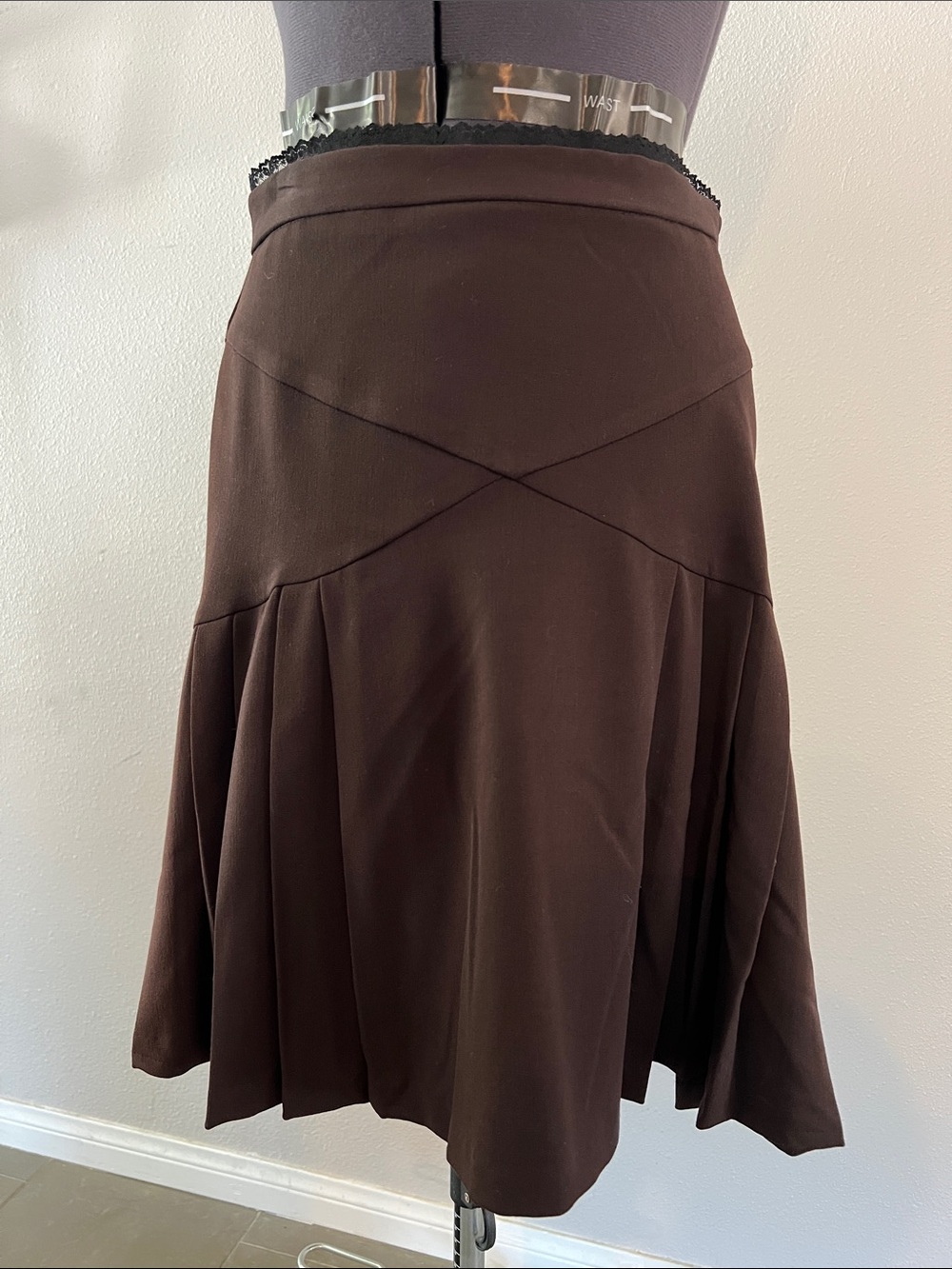 Necessary Objects Brown Pleated Skirt